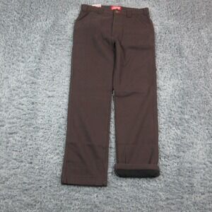 Coleman Fleece Lined Pants Mens 32x34 Brown Stretch Work Carpenter 34x32* NWT